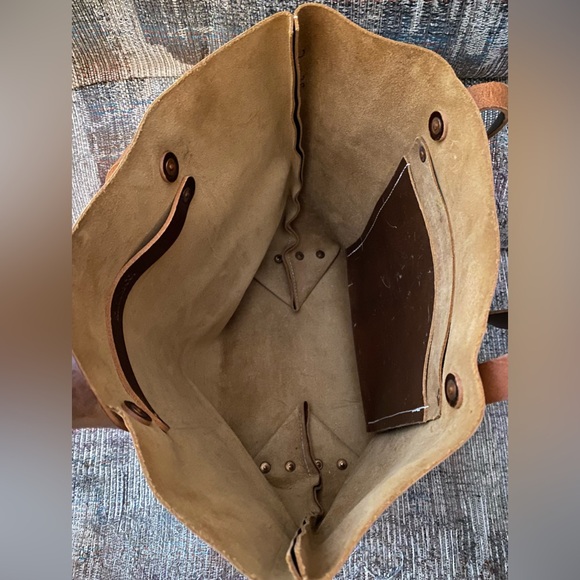 KMM& Co. Brown Leather Tote Bag. - Picture 8 of 14